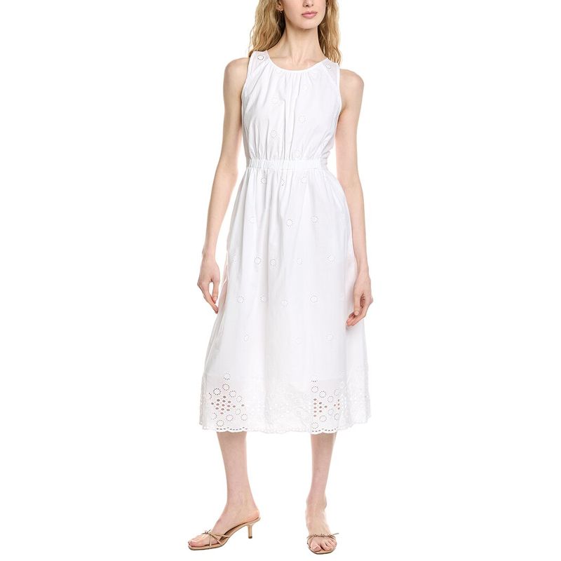 Michael Stars Womens Faith Midi Dress, White
